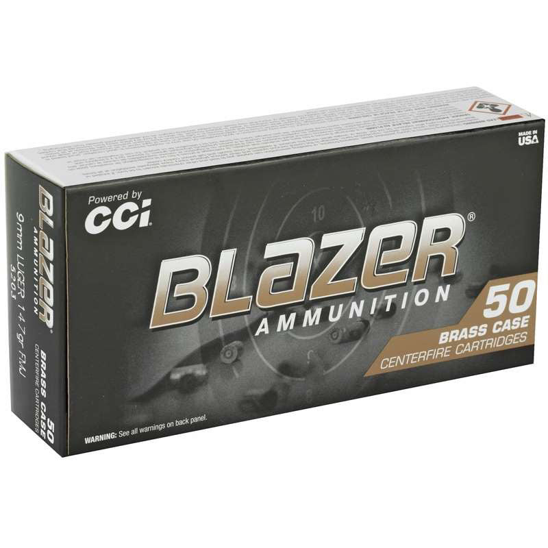 CCI Blazer Brass 9mm Luger Full Metal Jacket (FMJ) Ammunition