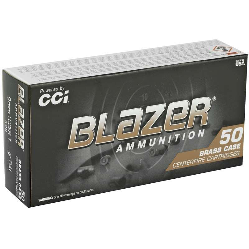 CCI Blazer Brass 9mm Luger Full Metal Jacket (FMJ) Ammunition