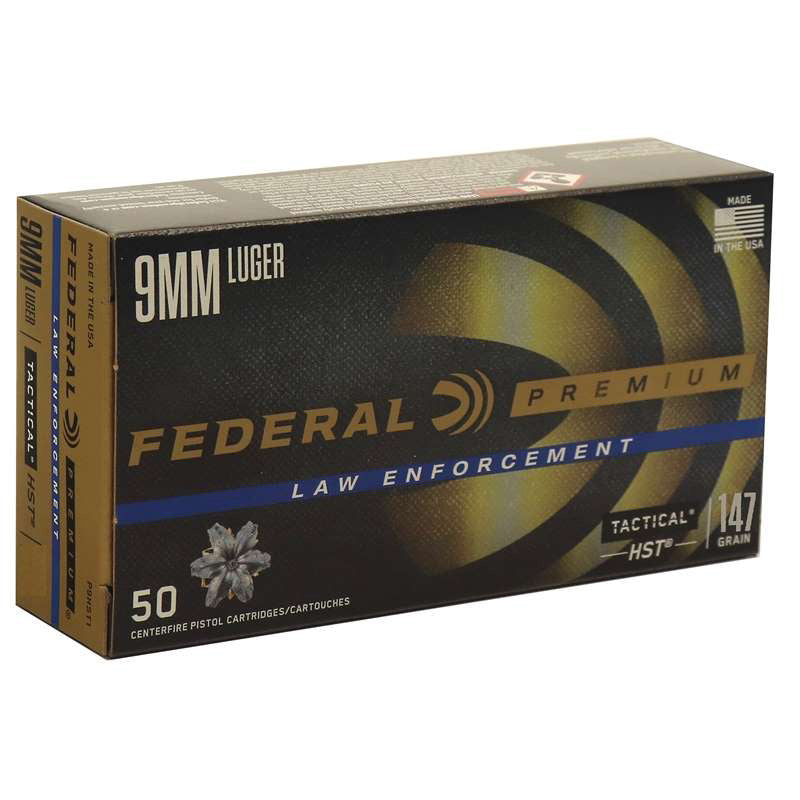 Federal Law Enforcement 9mm Luger HST Jacketed Hollow Point Ammunition