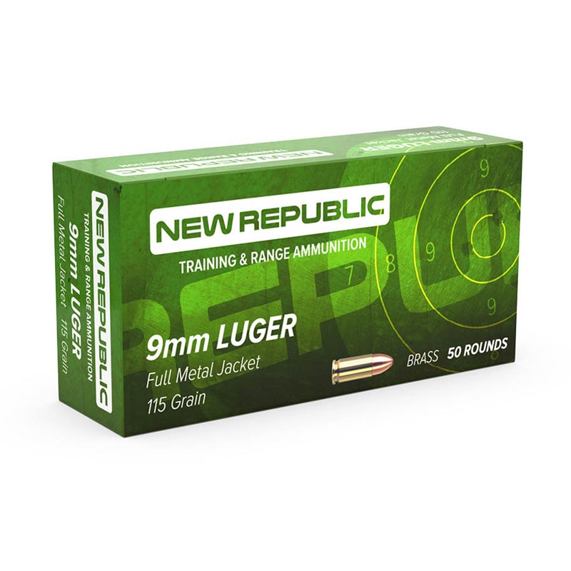 New Republic Training and Range 9mm Luger Ammo 115 Grain FMJ