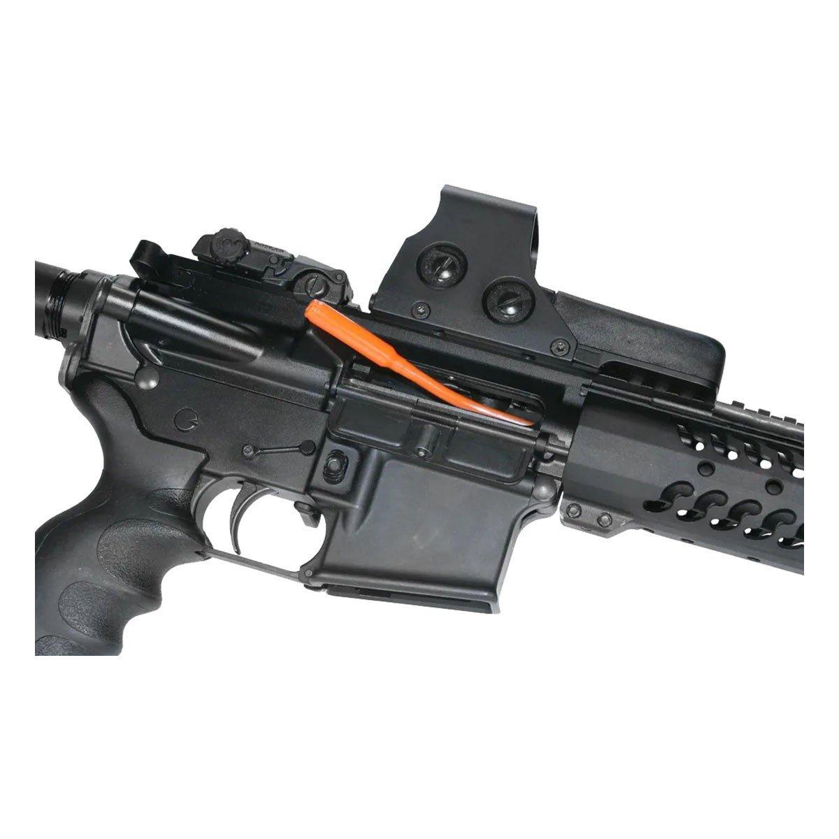 RifleBlok inserted in rifle chamber and ejection port