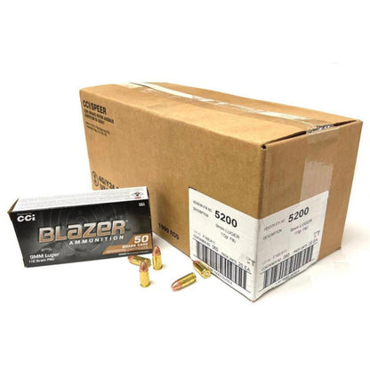 CCI Blazer Brass 9mm Luger Full Metal Jacket (FMJ) Ammunition