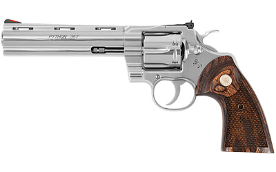 Colt Python 6 inch stainless steel revolver, right side