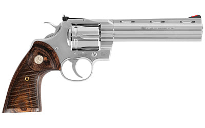 Colt Python 6 inch stainless steel revolver, left side