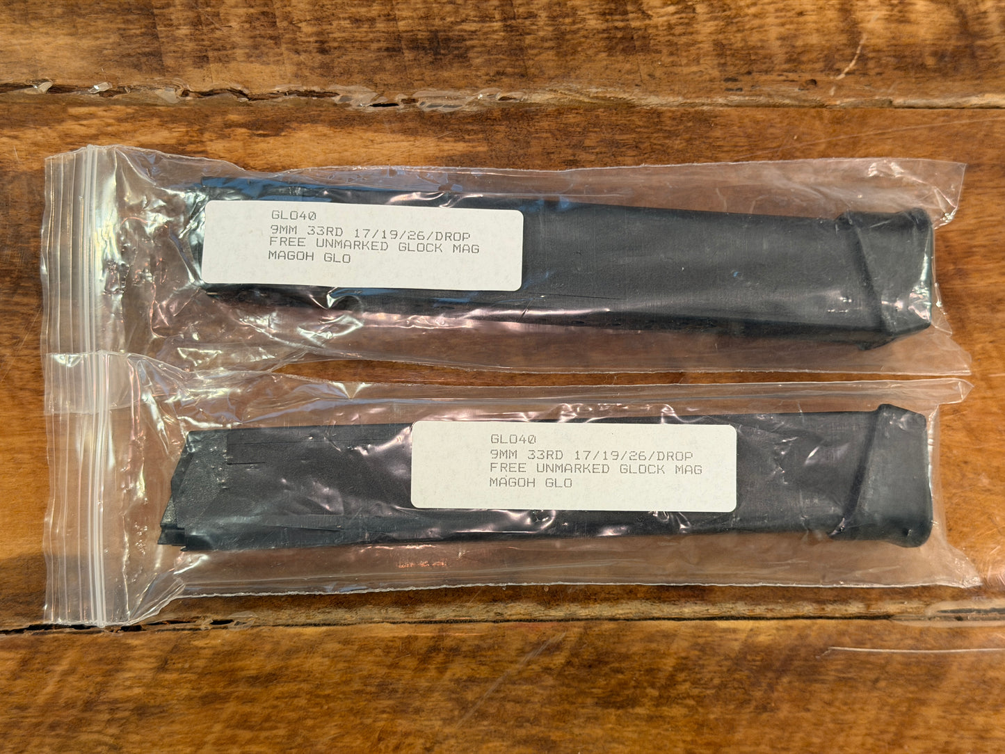 Glock 9mm, 33 round, G17/19/26 magazines