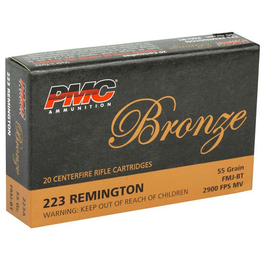 PMC Bronze 223 Remington Ammo 55 Grain Full Metal Jacket (Case Price)
