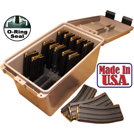 MTM Case-Gard Tactical Mag Can WITH 15 Magpul Magazines & Impact / Dust Covers