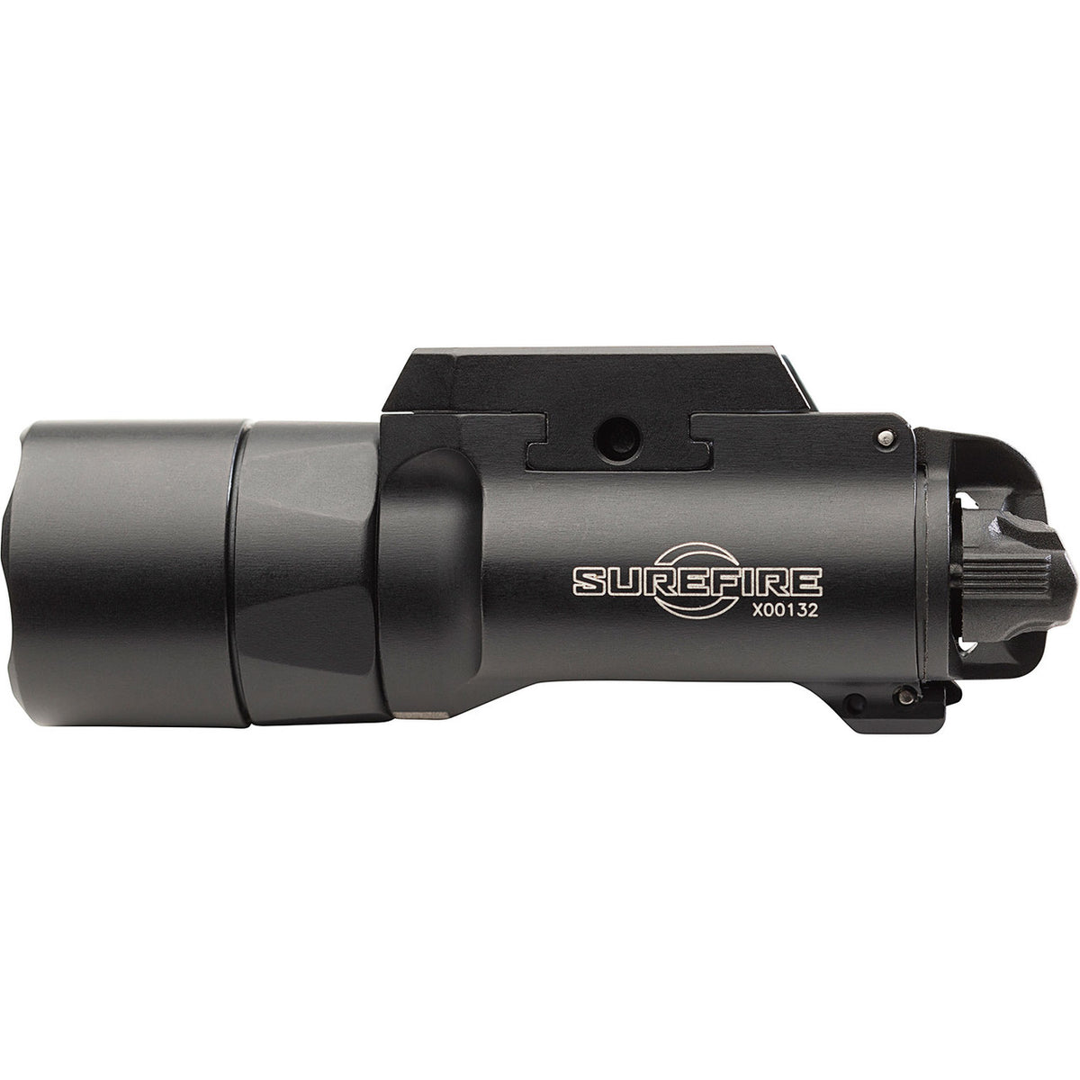 SureFire X300T-B Turbo left side profile showing thumbscrew rail clamp