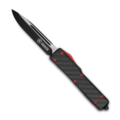 Carbon Fiber OTF knife red accents