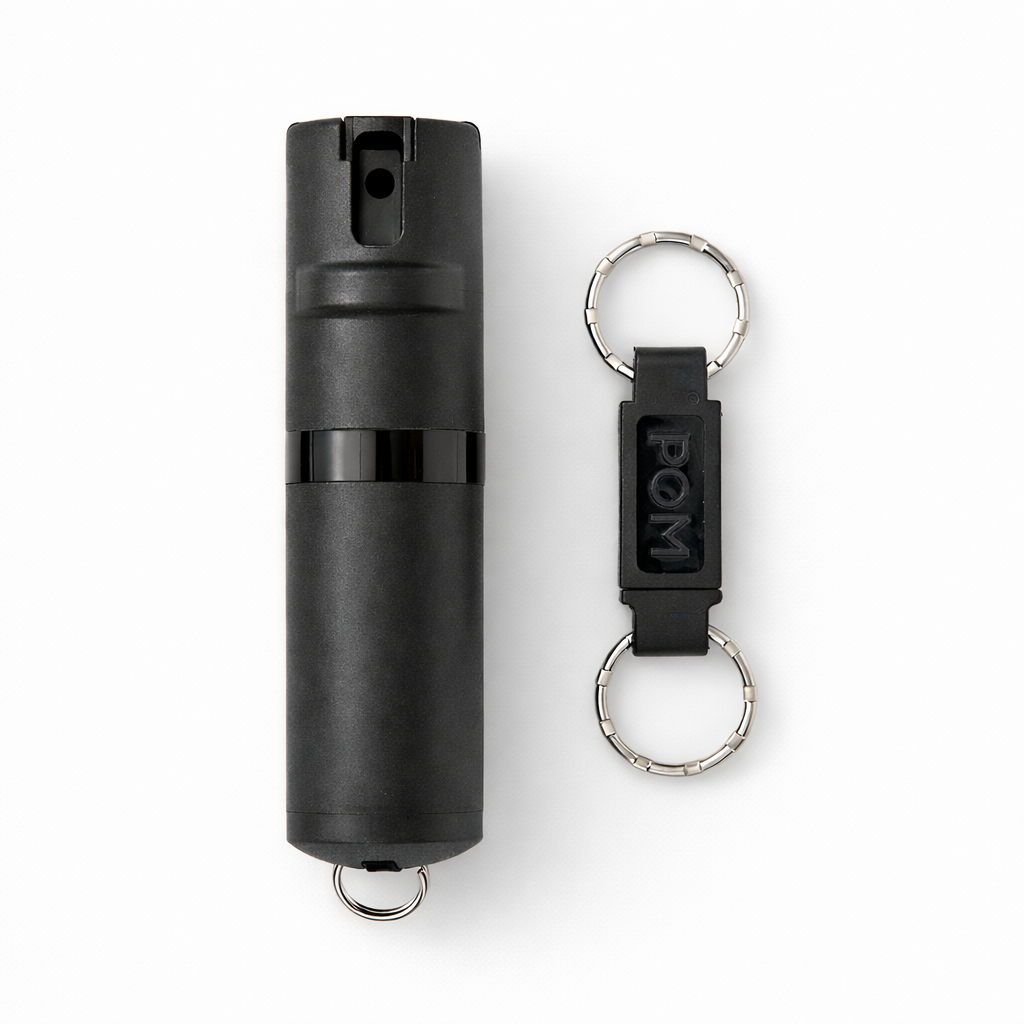 POM pepper spray black keychain model