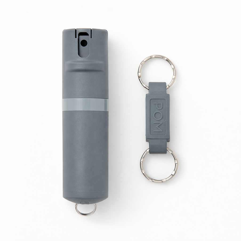 POM pepper spray grey keychain model