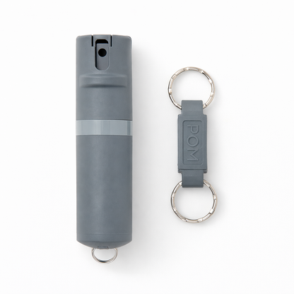 POM pepper spray grey keychain model